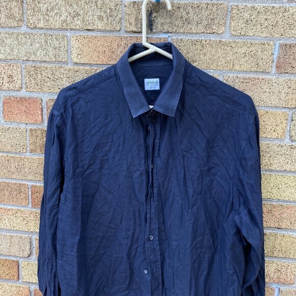 Lot of 2 Armani Dress Shirts Size 17 & 16.5 Blue and Gray - Picture 7 of 13